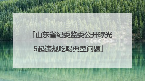 山东省纪委监委公开曝光5起违规吃喝典型问题
