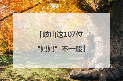 岐山这107位“妈妈”不一般