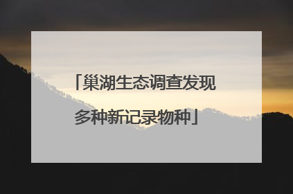 巢湖生态调查发现多种新记录物种
