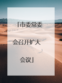 市委常委会召开扩大会议