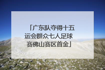 广东队夺得十五运会群众七人足球赛佛山赛区首金