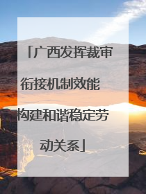 广西发挥裁审衔接机制效能 构建和谐稳定劳动关系