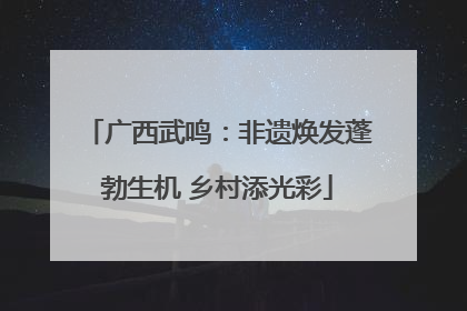广西武鸣：非遗焕发蓬勃生机 乡村添光彩