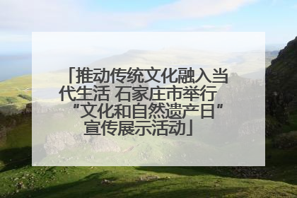 推动传统文化融入当代生活 石家庄市举行“文化和自然遗产日”宣传展示活动