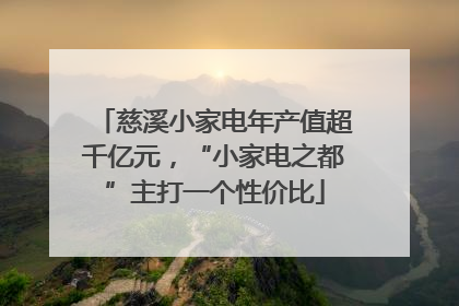 慈溪小家电年产值超千亿元，“小家电之都”主打一个性价比