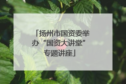 扬州市国资委举办“国资大讲堂” 专题讲座