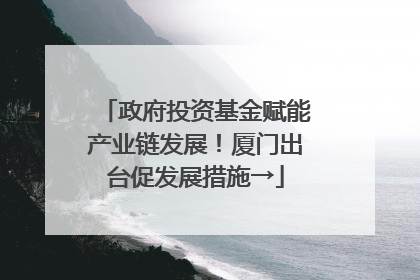 政府投资基金赋能产业链发展！厦门出台促发展措施→