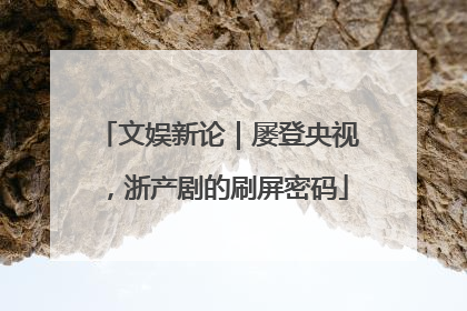 文娱新论｜屡登央视，浙产剧的刷屏密码