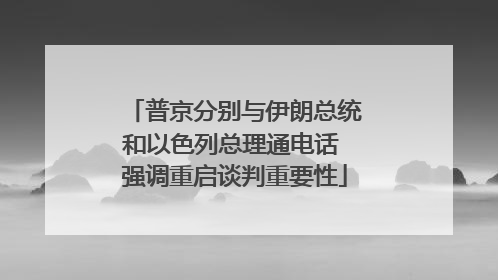 普京分别与伊朗总统和以色列总理通电话 强调重启谈判重要性