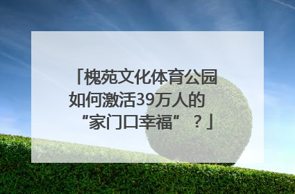 槐苑文化体育公园如何激活39万人的“家门口幸福”？