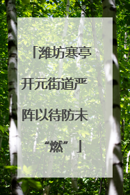 潍坊寒亭开元街道严阵以待防未“燃”
