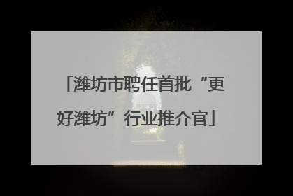 潍坊市聘任首批“更好潍坊”行业推介官