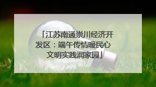 江苏南通崇川经济开发区：端午传情暖民心 文明实践润家园