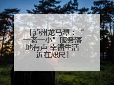 泸州龙马潭：“一老一小”服务落地有声 幸福生活近在咫尺
