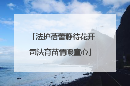 法护蓓蕾静待花开 司法育苗情暖童心