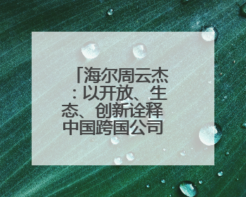 海尔周云杰：以开放、生态、创新诠释中国跨国公司全球化担当
