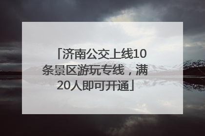 济南公交上线10条景区游玩专线，满20人即可开通