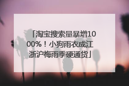 淘宝搜索量暴增1000%！小狗雨衣成江浙沪梅雨季硬通货