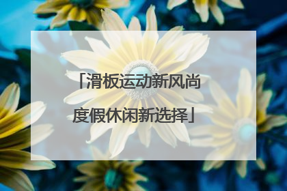 滑板运动新风尚 度假休闲新选择
