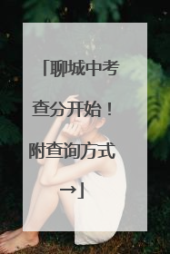 聊城中考查分开始！附查询方式→