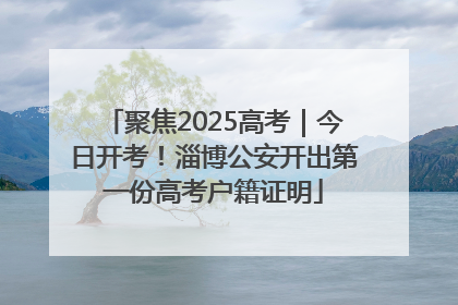 聚焦2025高考｜今日开考！淄博公安开出第一份高考户籍证明