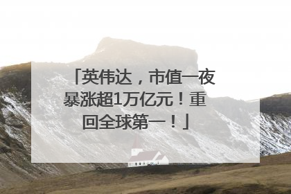 英伟达，市值一夜暴涨超1万亿元！重回全球第一！