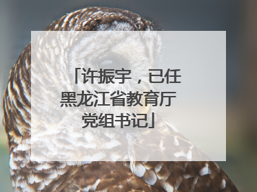 许振宇，已任黑龙江省教育厅党组书记