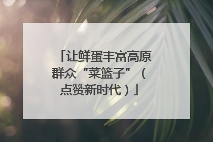让鲜蛋丰富高原群众“菜篮子”（点赞新时代）