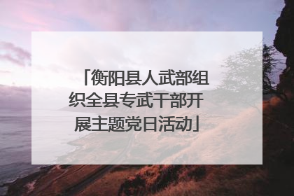 衡阳县人武部组织全县专武干部开展主题党日活动
