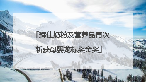 辉仕奶粉及营养品再次斩获母婴龙标奖金奖