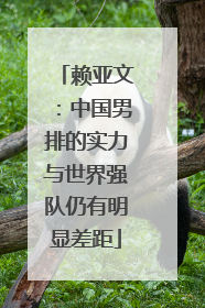 赖亚文：中国男排的实力与世界强队仍有明显差距