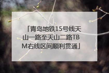 青岛地铁15号线天山一路至天山二路TBM右线区间顺利贯通