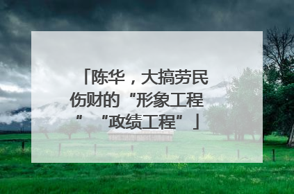 陈华，大搞劳民伤财的“形象工程”“政绩工程”