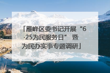 雁峰区委书记开展“6·25为民服务日” 暨为民办实事专题调研