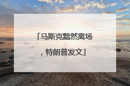 马斯克黯然离场，特朗普发文
