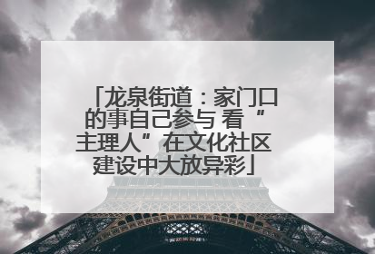 龙泉街道：家门口的事自己参与 看“主理人”在文化社区建设中大放异彩