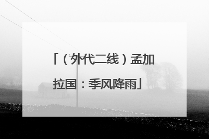 （外代二线）孟加拉国：季风降雨