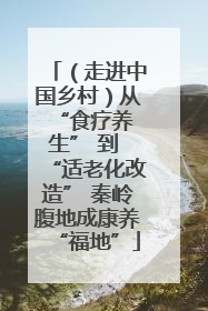 （走进中国乡村）从 “食疗养生” 到 “适老化改造” 秦岭腹地成康养“福地”