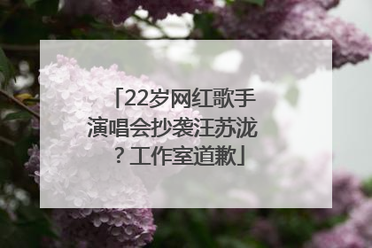 22岁网红歌手演唱会抄袭汪苏泷？工作室道歉
