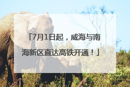 7月1日起，威海与南海新区直达高铁开通！