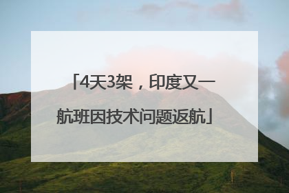 4天3架，印度又一航班因技术问题返航