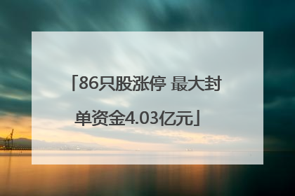 86只股涨停 最大封单资金4.03亿元