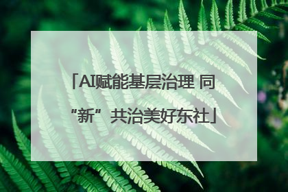 AI赋能基层治理 同“新”共治美好东社