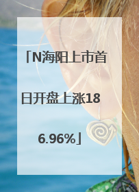 N海阳上市首日开盘上涨186.96%